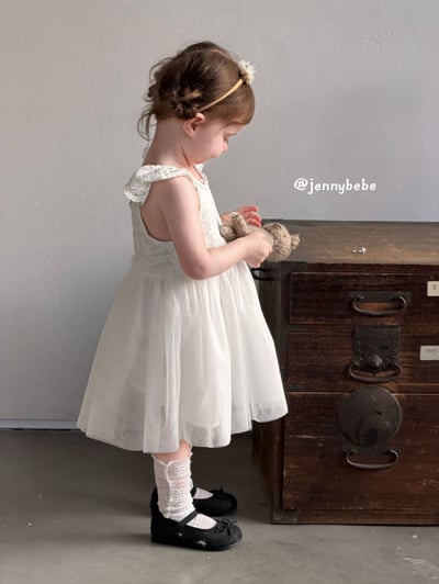 JE729｜(80-110cm) 白天鵝壓紋薄紗洋裝13