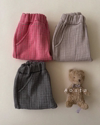 AOSTA38｜(6m-5y) 細格紋直筒長褲17