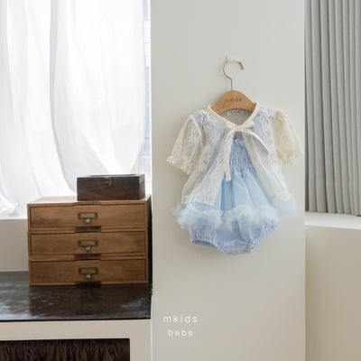 M-KIDS33｜(65-80cm) 浪漫綁帶包屁洋裝6