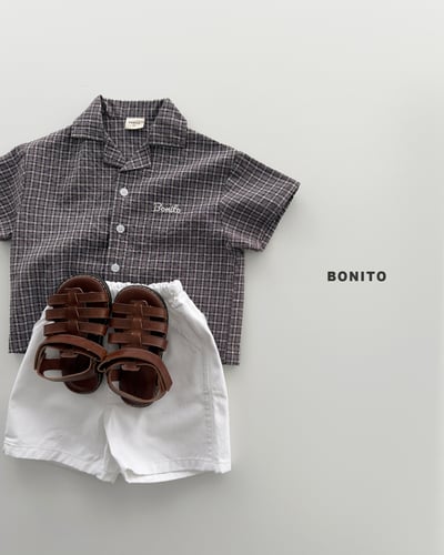 Bonito27｜(75cm-125cm) 2色格紋網狀襯衫上衣12