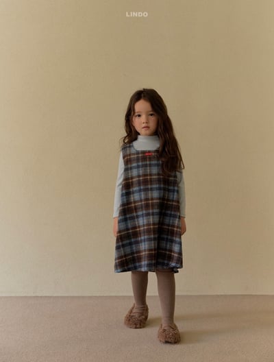 Lindo66｜(80cm-125cm) 背心格紋洋裝23