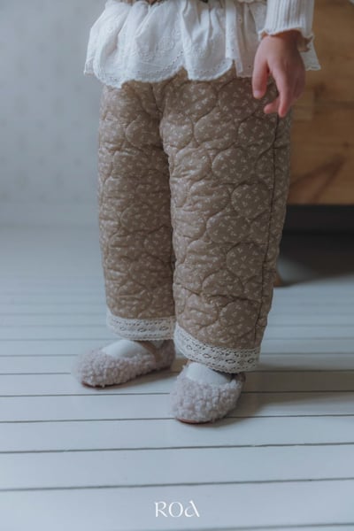 ROA08｜(80cm-120cm) 2色菱格蕾絲邊鋪棉褲1