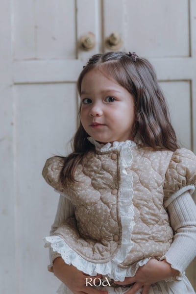 ROA09｜(80cm-120cm) 2色菱格蕾絲邊鋪棉背心4