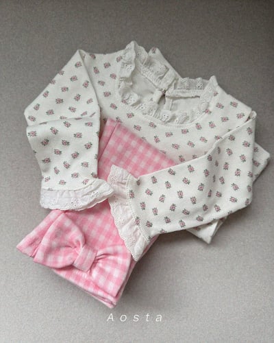 AOSTA43｜(6m-5y) 蕾絲滾邊碎花上衣9