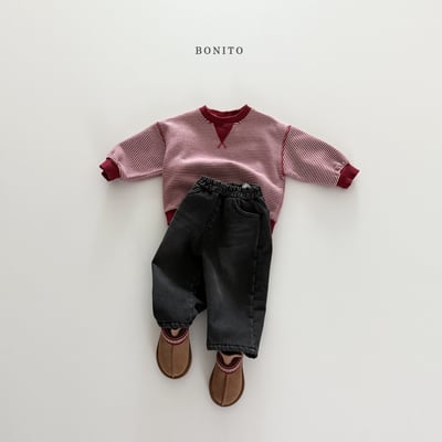 Bonito14｜(75cm-125cm) 條紋滾邊休閒上衣5