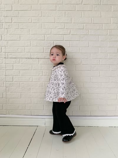 JE634｜(80cm-110cm) 毛絨花邊喇叭褲6