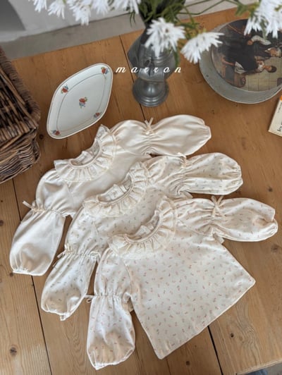 Marron 37｜(1y-6y) 法式蕾絲領設計袖上衣7