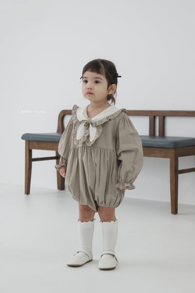 bebe nine33 (65-90) 2色滾邊領結包屁衣8