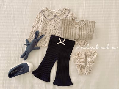 Valubebe51｜(65-90) 蝴蝶結羅紋喇叭褲14