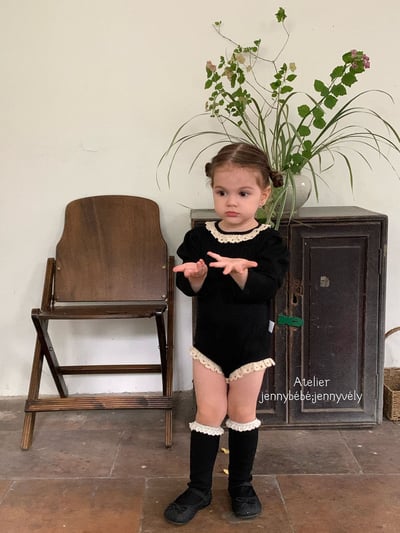 JE578｜(66-90cm) 蕾絲捲邊包屁衣/蕾絲花邊無根襪21