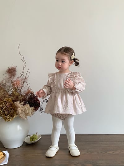 JE619｜(66cm-90cm) 燈芯絨碎花荷葉包屁衣9