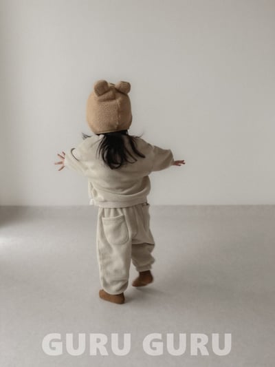 GURU GURU08｜(6m-24m) 3色小熊刷毛綁帶帽14