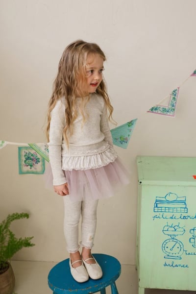 FLO57｜(75-140) 3色蕾絲荷葉花邊上衣6