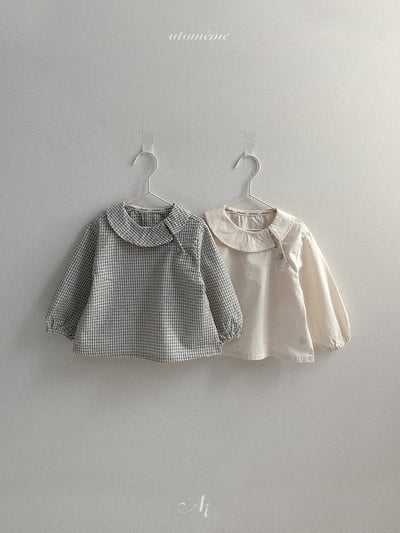 Atomeme41｜(70-110) 簡約圓領娃娃袖襯衫1