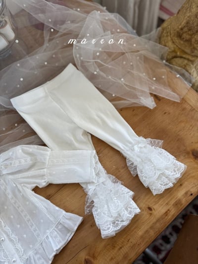 Marron51｜(1y-6y) 蕾絲喇叭緊身褲8