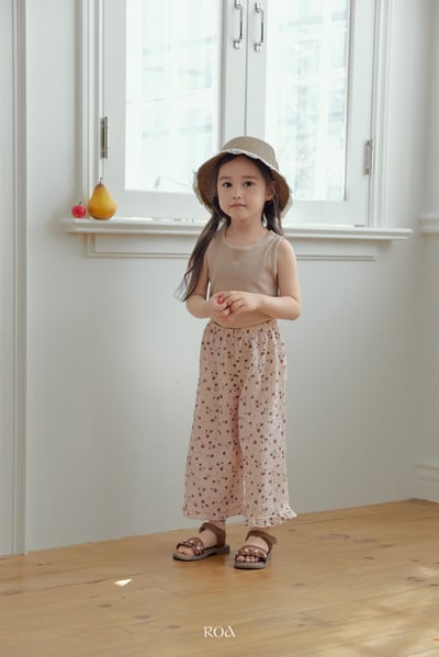 ROA33｜(6m-18m) 2色抓皺碎花荷葉擺長褲17