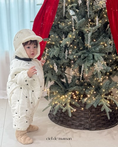 Cieldemaman16｜(6M~24M)  2色愛心羽絨連身服6