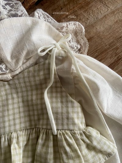 Anne Shirley02｜(3m-22m) 1色格紋綁帶荷葉包屁衣13
