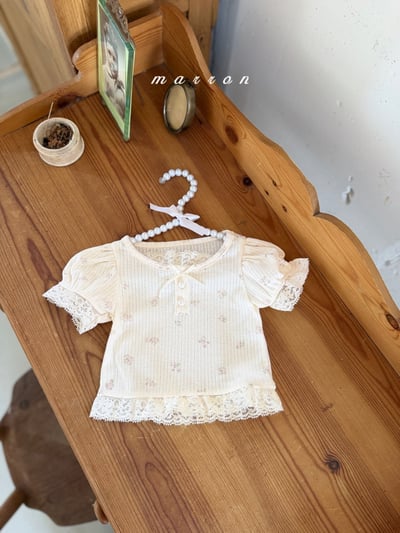 Marron32｜(1y-6y) 蕾絲花邊鈕釦上衣9