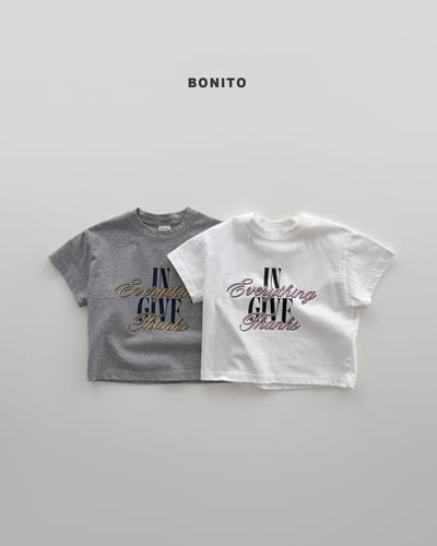 Bonito16｜(75cm-125cm) 2色清晰字母上衣1