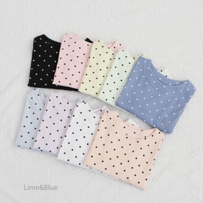 LIME&BLUE29｜(80-118cm MOM-DAD)  明星波點親子套裝1