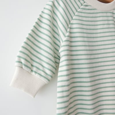 LEMONADE28｜(55cm-85cm) 2色條紋棉質包屁衣含帽子圍兜24