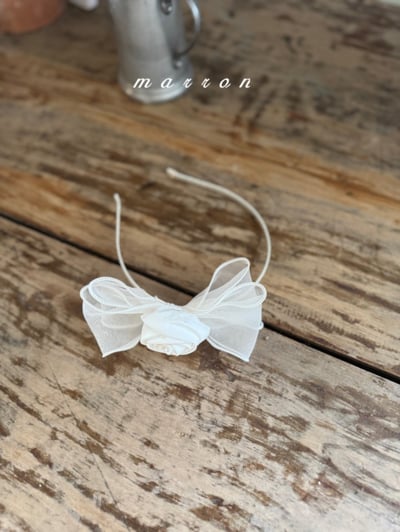 Marron40｜(free) 蝴蝶結玫瑰花髮箍1