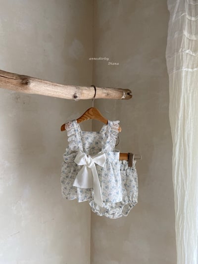 Anne Shirley26｜(3m-22m) 1色碎花緞帶包屁套裝11