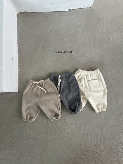 Bloom.b33｜(0m-24m) 絨面抽繩縮口褲1