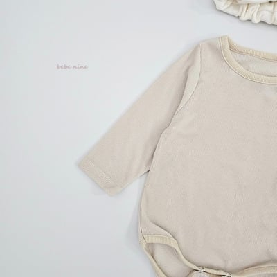 bebe nine19 (65cm-75cm) 2色滾邊素面包屁衣14