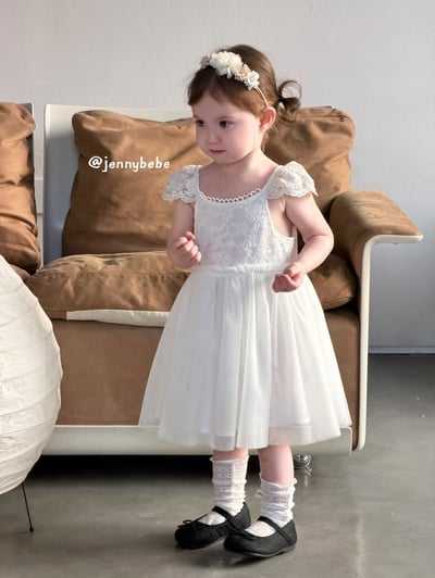 JE729｜(80-110cm) 白天鵝壓紋薄紗洋裝12