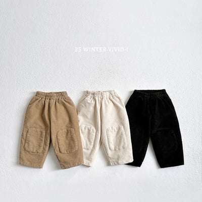 vivid34｜(78cm-125cm) 燈芯絨小布直筒長褲5