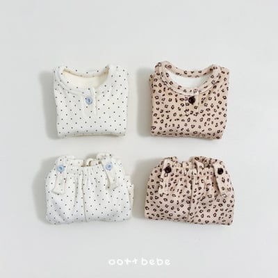Oottbebe05｜(0m-12m) 波點/豹紋上衣吊帶褲套裝10