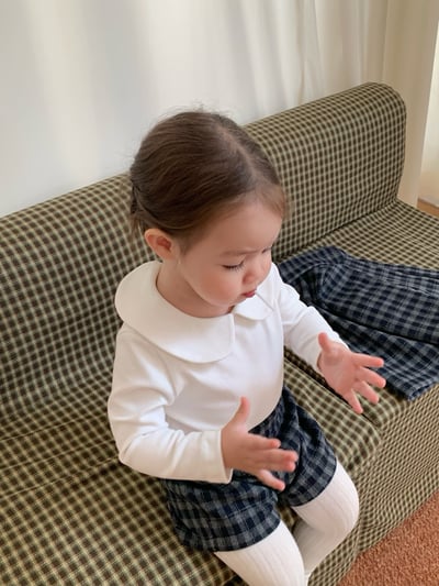 JE633｜(80cm-110cm) 法式格紋套裝/經典圓領上衣16