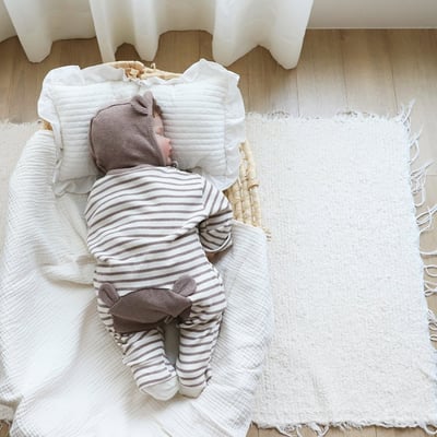 LEMONADE06｜(55cm-85cm) 2色小熊條紋包屁連身衣含帽子6