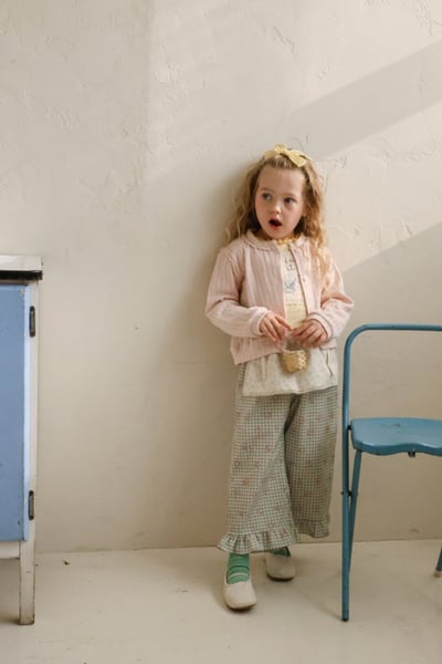 FLO34｜(75-140) 3色滾邊小蕾絲開襟外套18