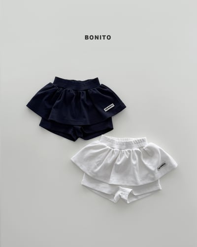 Bonito40｜(75cm-125cm) 2色素色小標短褲裙1