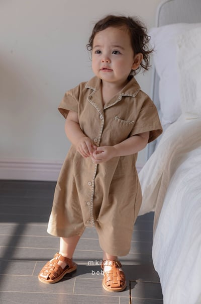 M-KIDS35｜(65-80cm) 棉麻滾線連身衣7