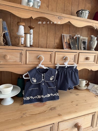 Marron25｜(1y-6y) 莉莉刺繡小花襯衫9