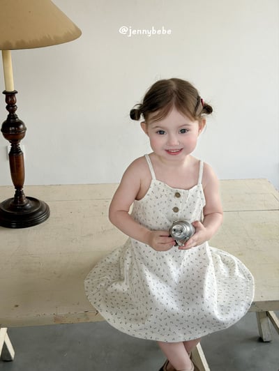 JE434｜(80-120cm) 細肩帶小碎花洋裝14