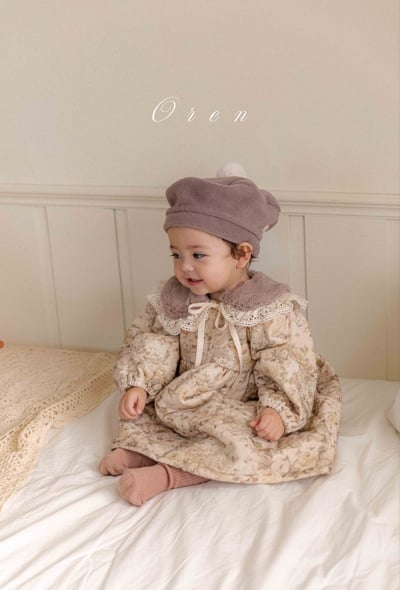 OREN01｜(75-100cm) 歐風復古玫瑰夾層洋裝2
