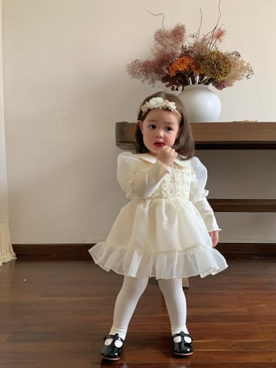 JE622｜(66cm-120cm) 公主袖薄紗包屁衣/洋裝10