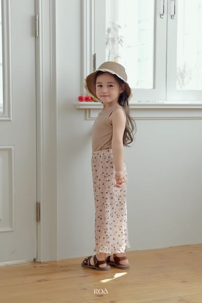 ROA33｜(6m-18m) 2色抓皺碎花荷葉擺長褲20