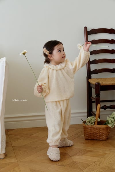 bebe nine41 (65cm-115cm) 2色抓絨荷葉領套裝1