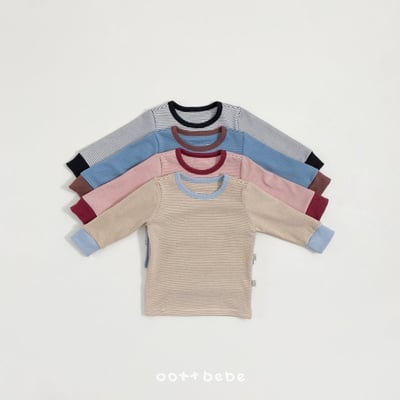 Oottbebe10｜(1y-7y) 條紋撞色家居套裝3