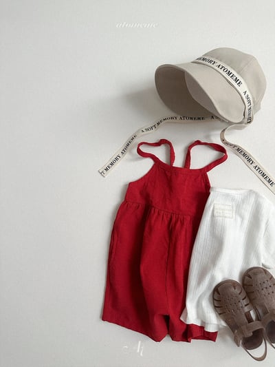 Atomeme39｜(70-110) 素面吊帶連身褲5