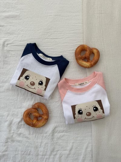 LePetitmot03｜(80-125cm) 插肩可愛臉上衣2