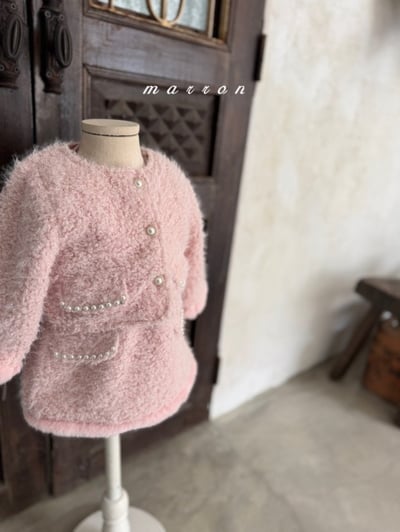 Marron 24｜(1y-6y) 羽毛珍珠開襟外套17