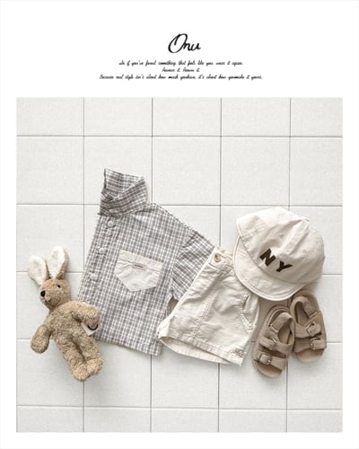 onu42｜(70cm-115cm) 格紋口袋襯衫11