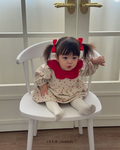 Cieldemaman18｜(3M~15M)  愛心翻領連身裙4